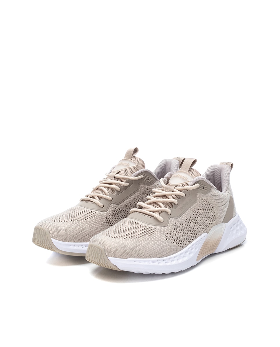 Sapatilhas Desportivas com Atacadores Bege-4