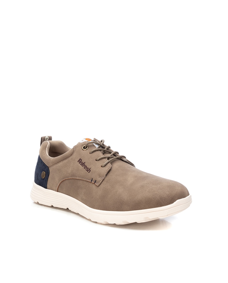 Sapatos com Atacadores e Sola de Borracha Bege-2