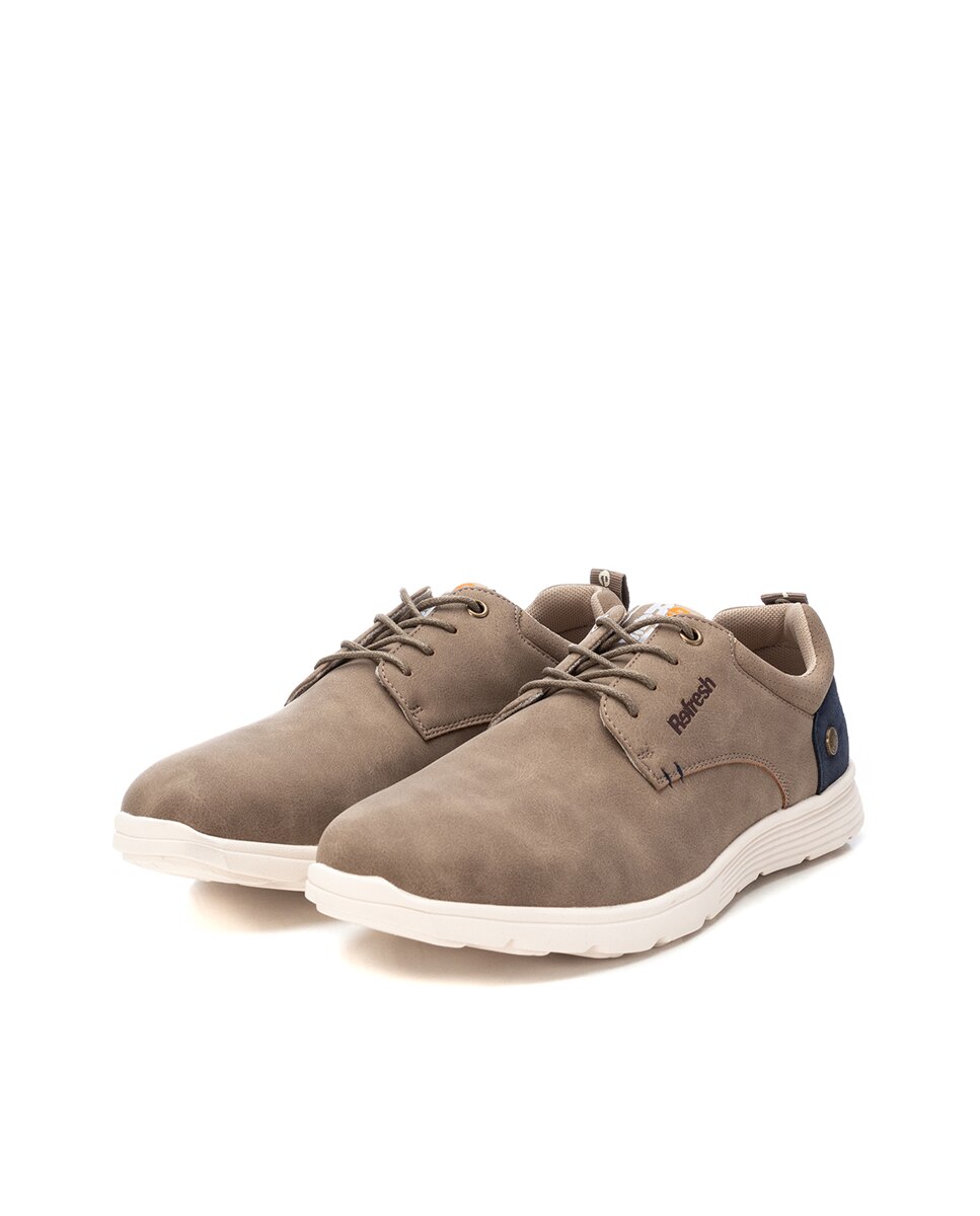 Sapatos com Atacadores e Sola de Borracha Bege-4