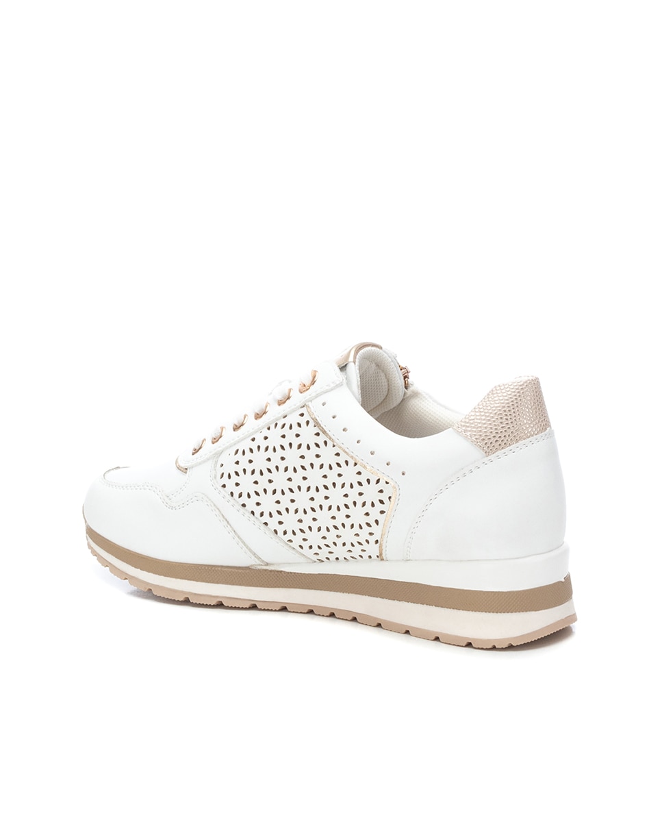 Sapatilhas Básicas com Fecho Zip Branco-4