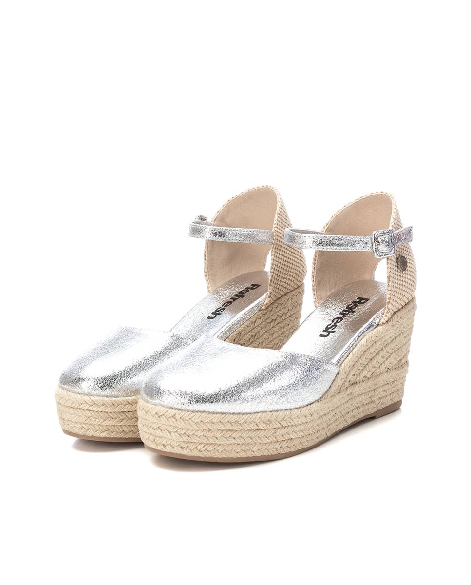 Alpercatas de Cunha com Fecho de Fivela Prateado-5