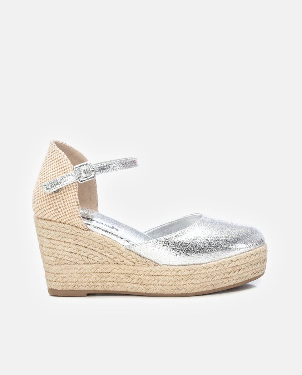 Alpercatas de Cunha com Fecho de Fivela Prateado-1