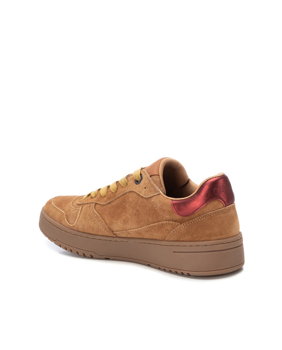 Sapatilhas de Pele com Atacadores Camel-4