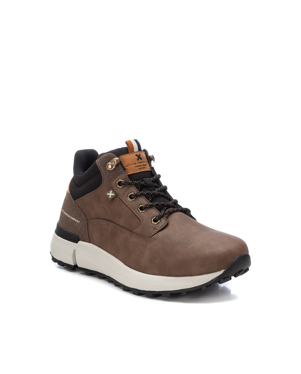 Botins com Sola de Borracha e Atacadores Castanho-2