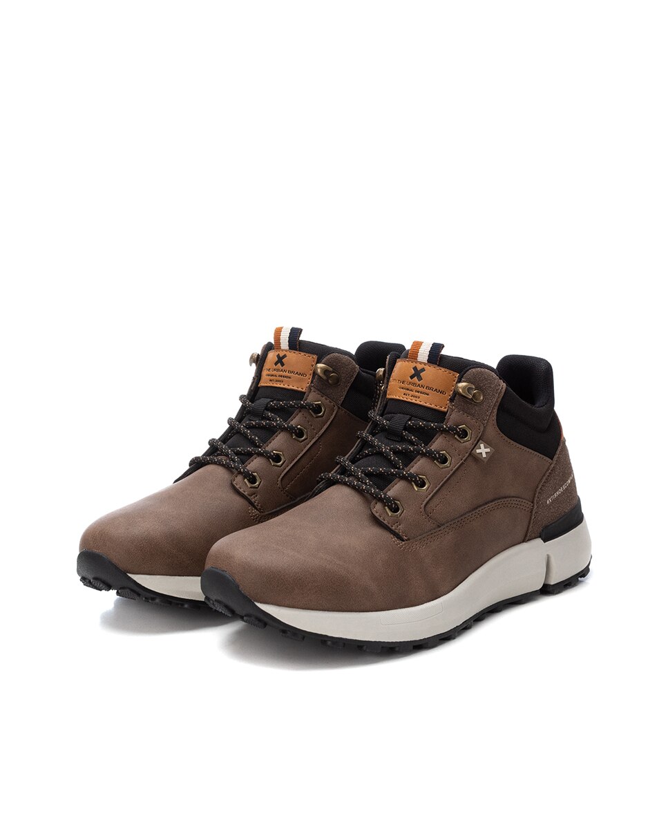 Botins com Sola de Borracha e Atacadores Castanho-4