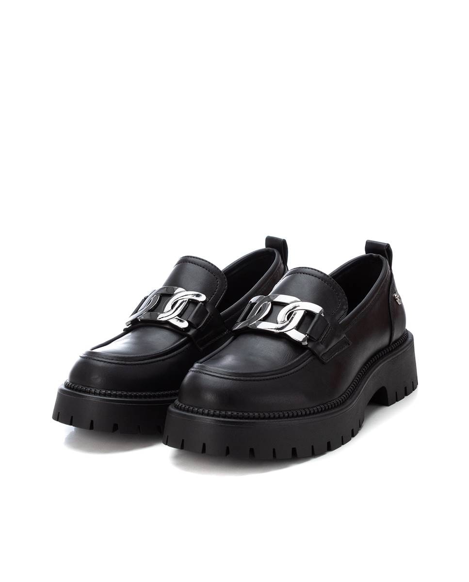 Mocassins Rasos com Fivela Preto-5