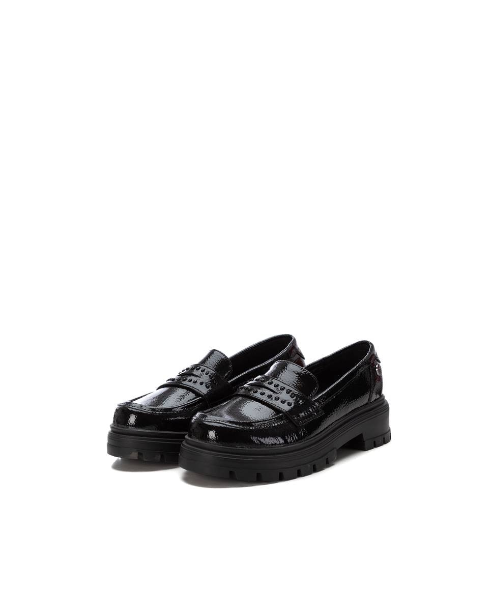Mocassins Infantil de Verniz e Sola Flexível Preto-4