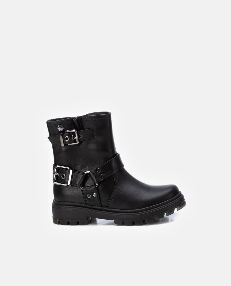 Botins Infantil com Fecho de Correr Lateral e Fivelas Decorativas