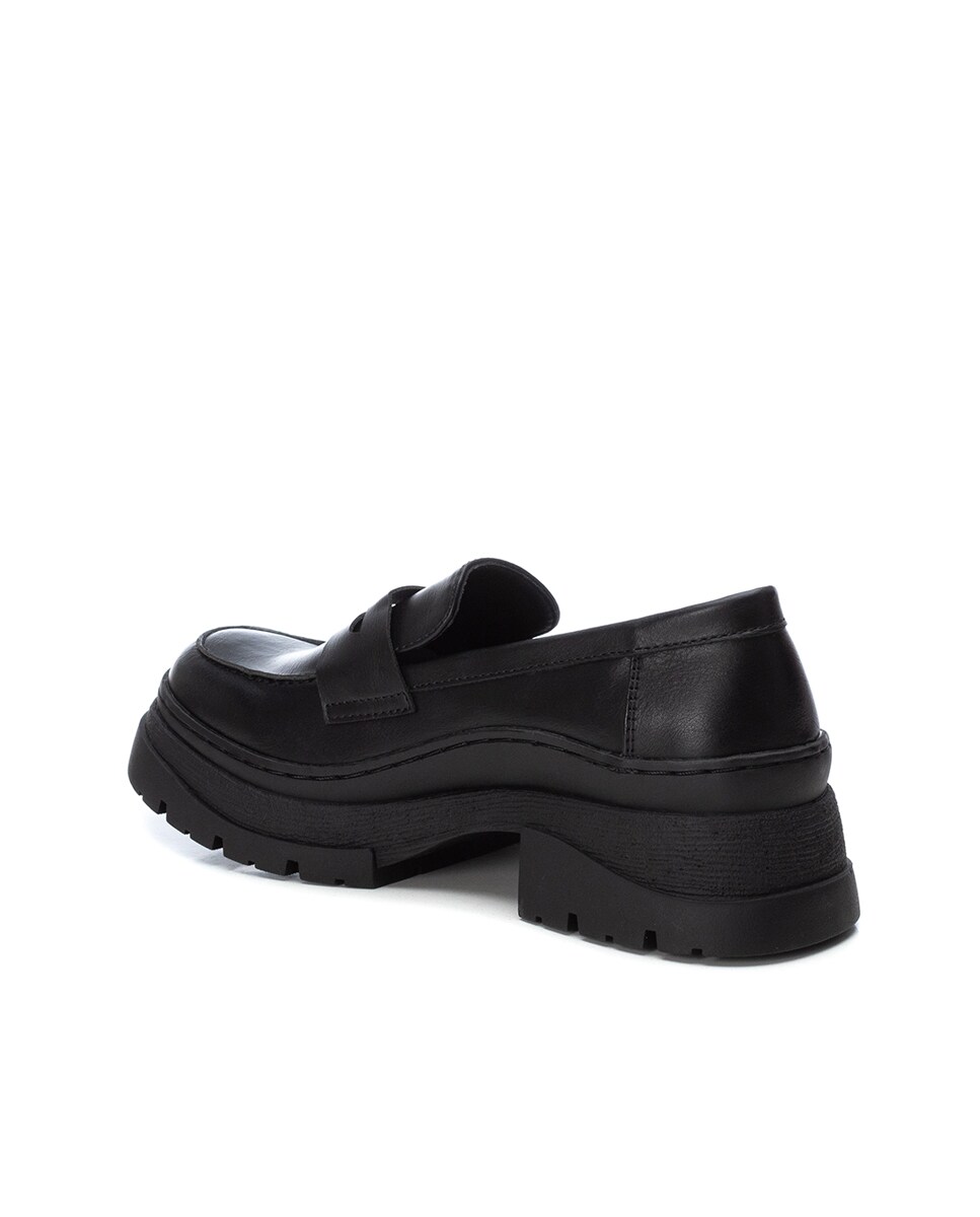 Mocassins com Salto Largo Preto-4