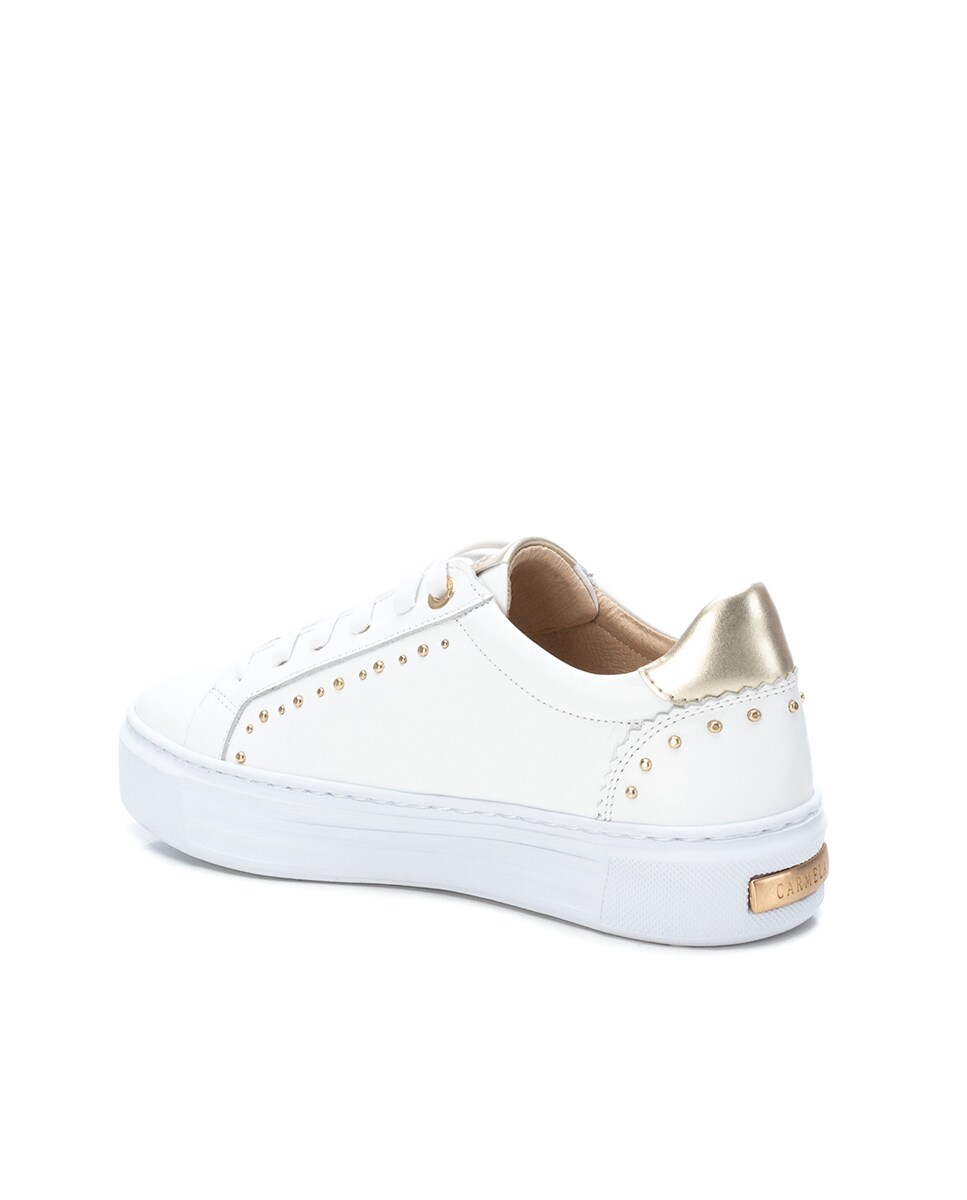 Sapatilhas de Pele com Atacadores Branco-3