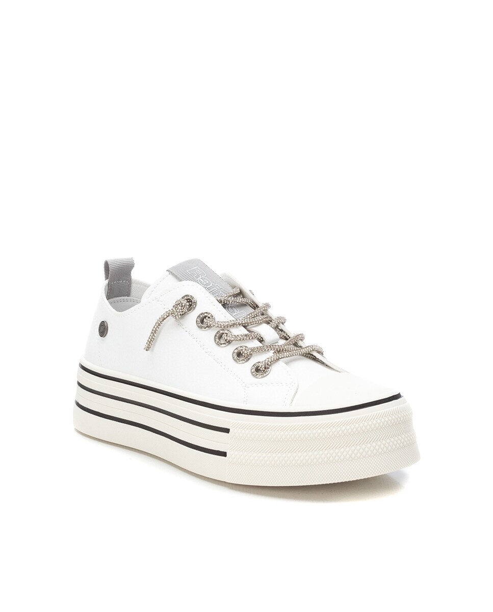 Sapatilhas de Lona com Biqueira de Borracha e Sola Dupla Branco-3