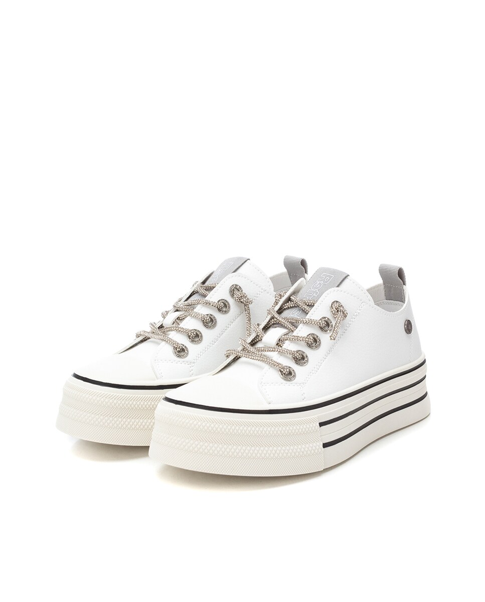 Sapatilhas de Lona com Biqueira de Borracha e Sola Dupla Branco-5