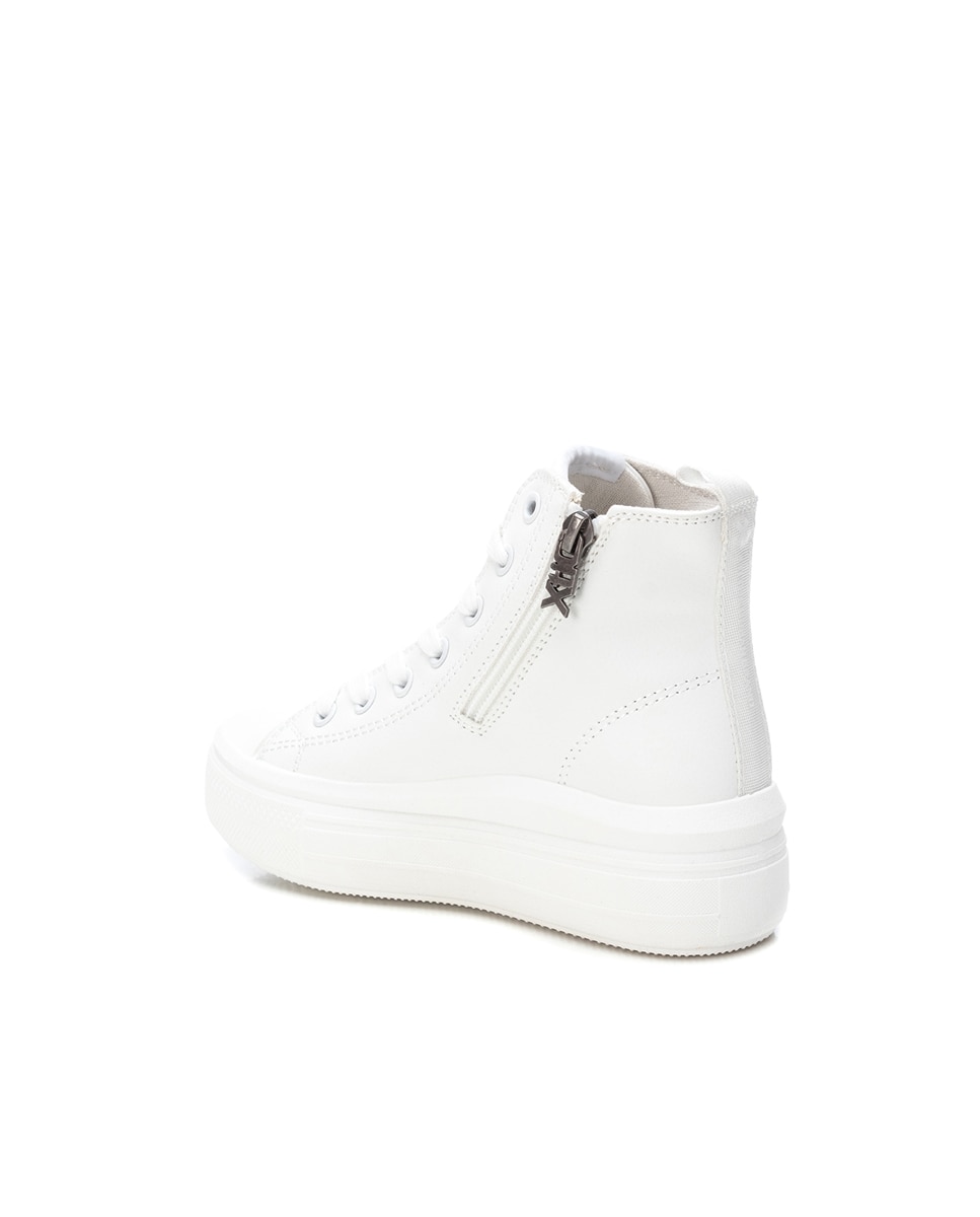 Sapatilhas de Lona Infantil com Fecho Zip Xti Branco-3