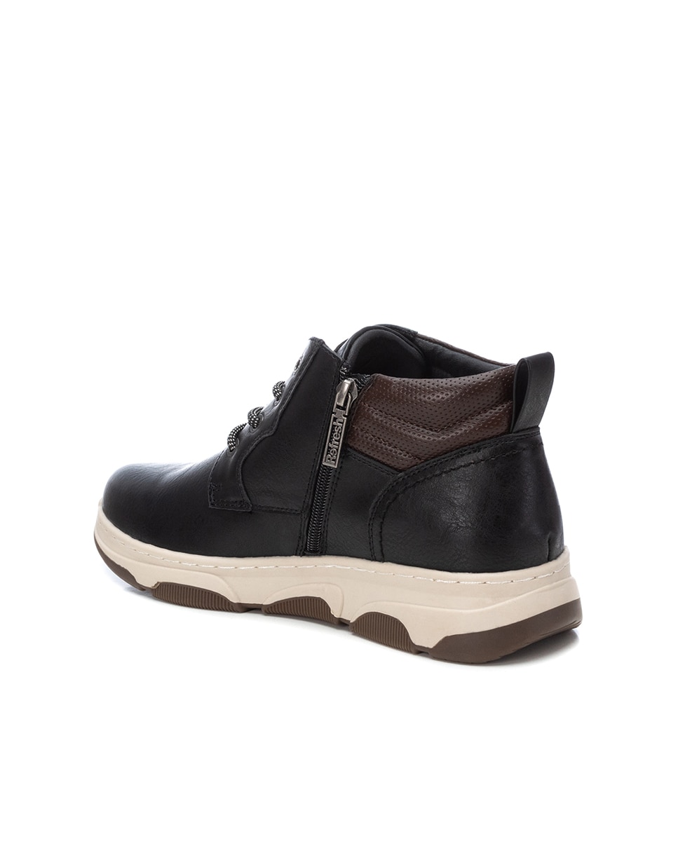 Botins com Atacadores e Fecho Zip Lateral Preto-3