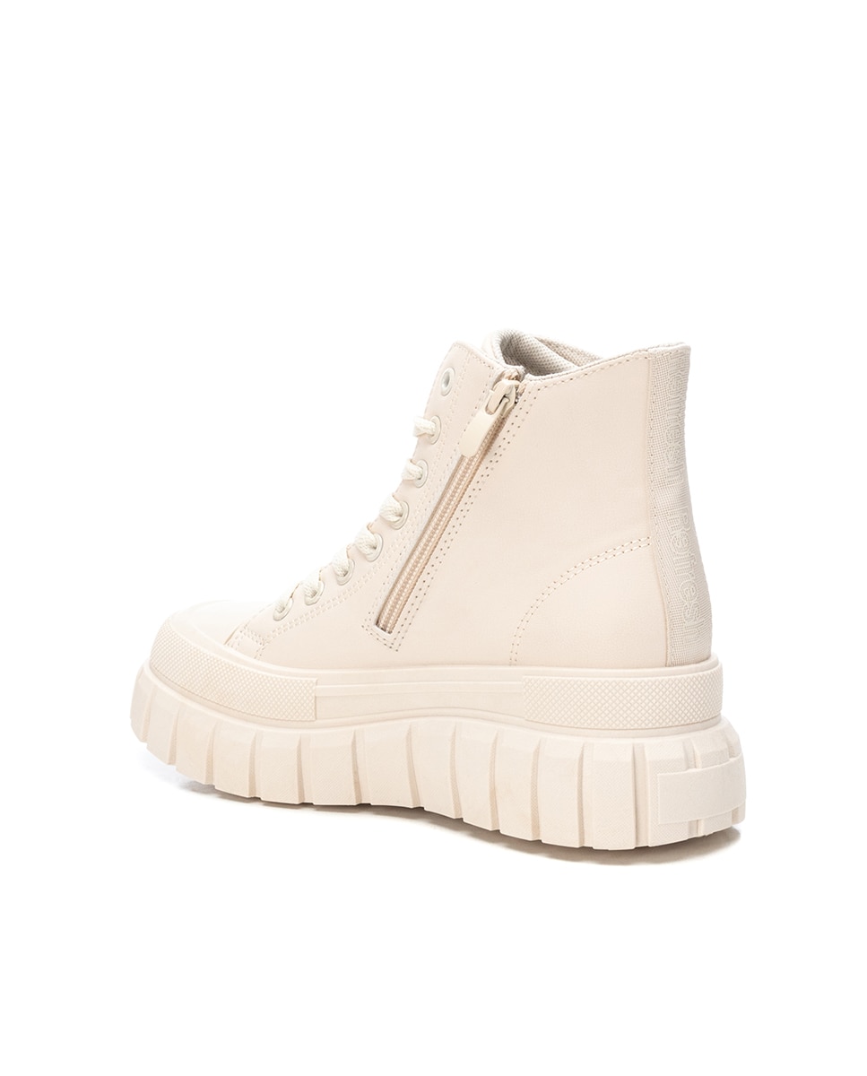 Botins com Atacadores Bege-4