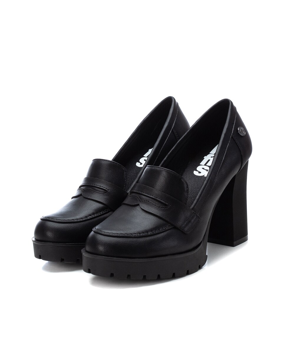 Mocassins com Salto Alto Preto-5