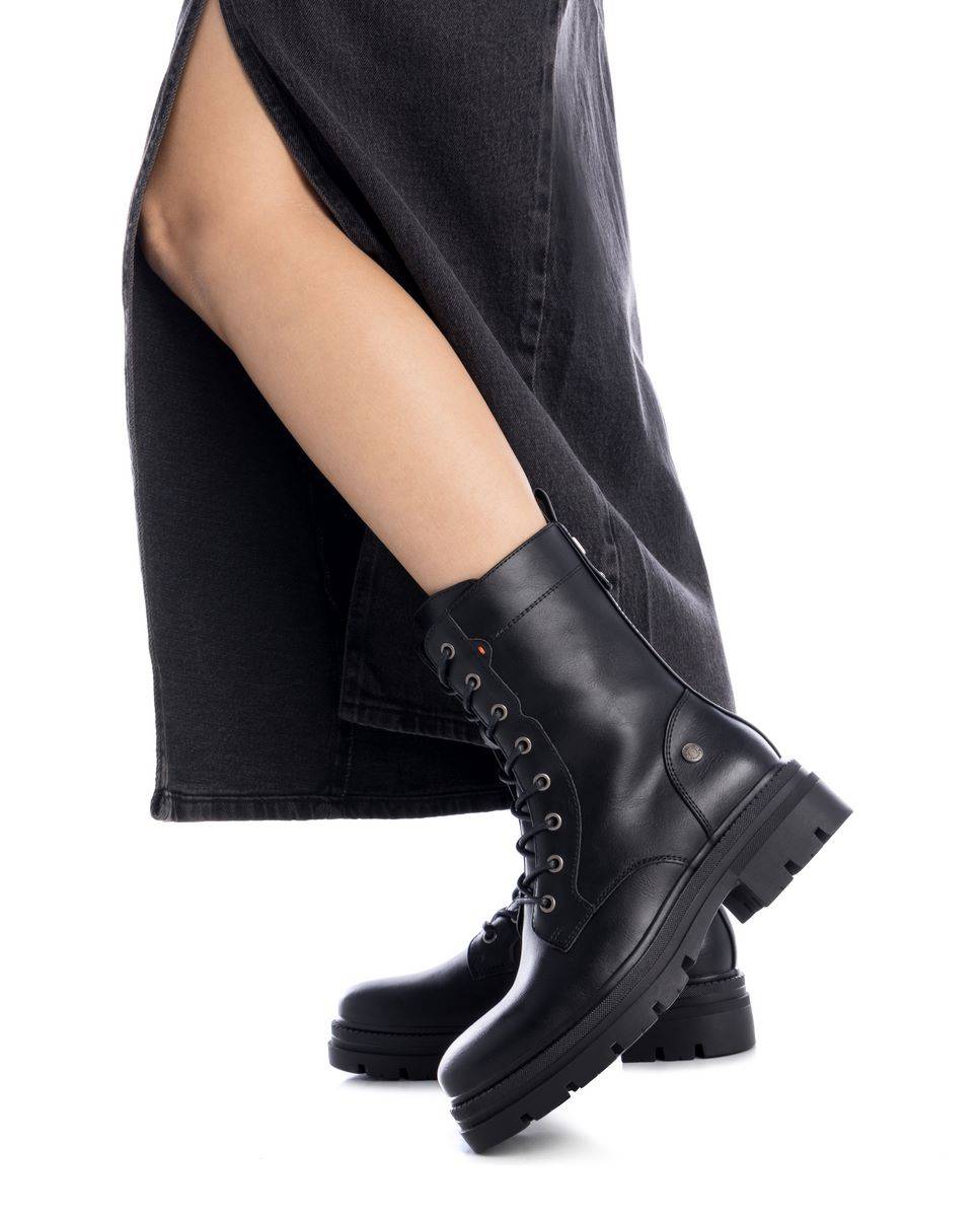 Botins Militar com Fecho Zip Lateral Preto-2