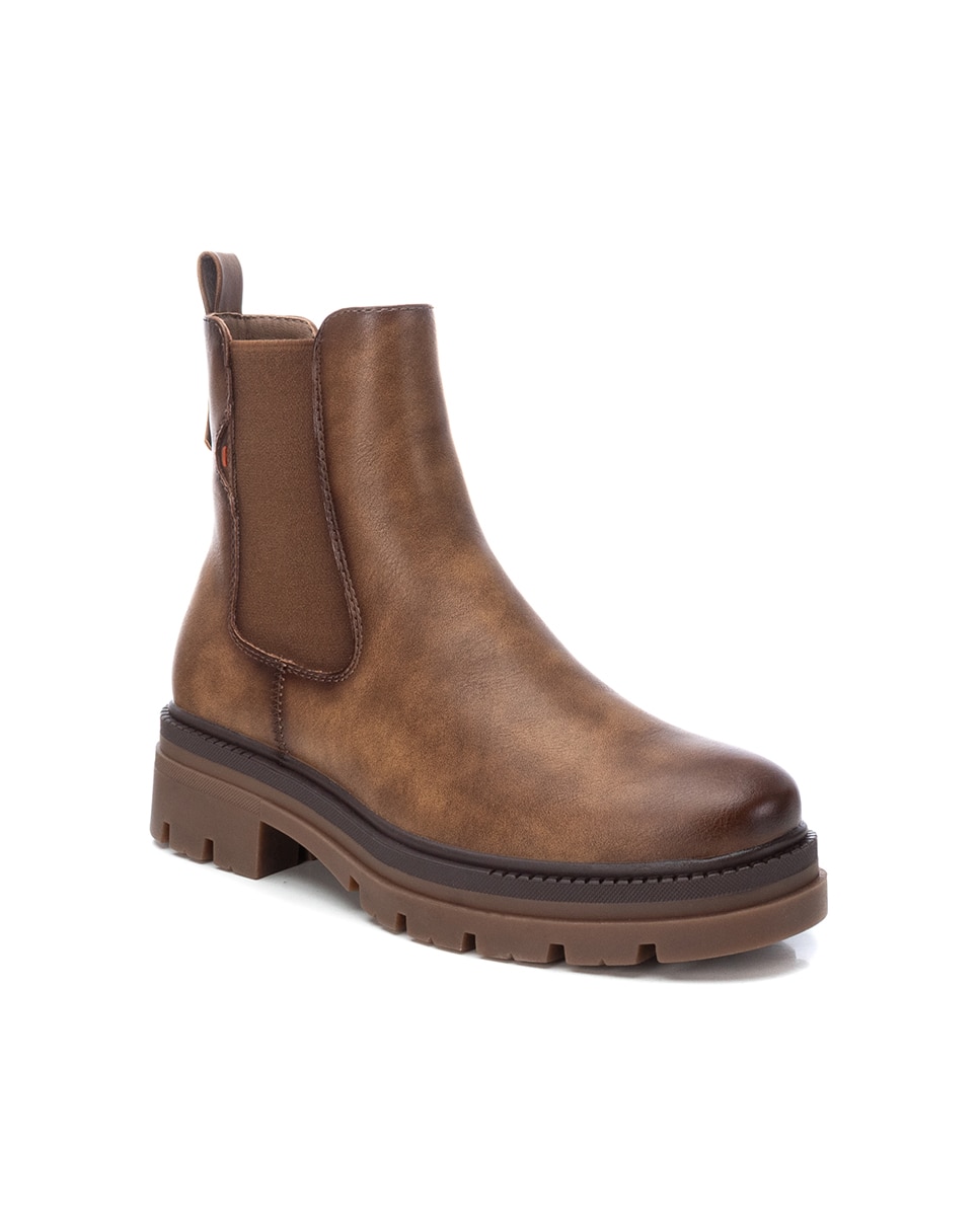 Botins Chelsea com Fecho Zip Castanho-3