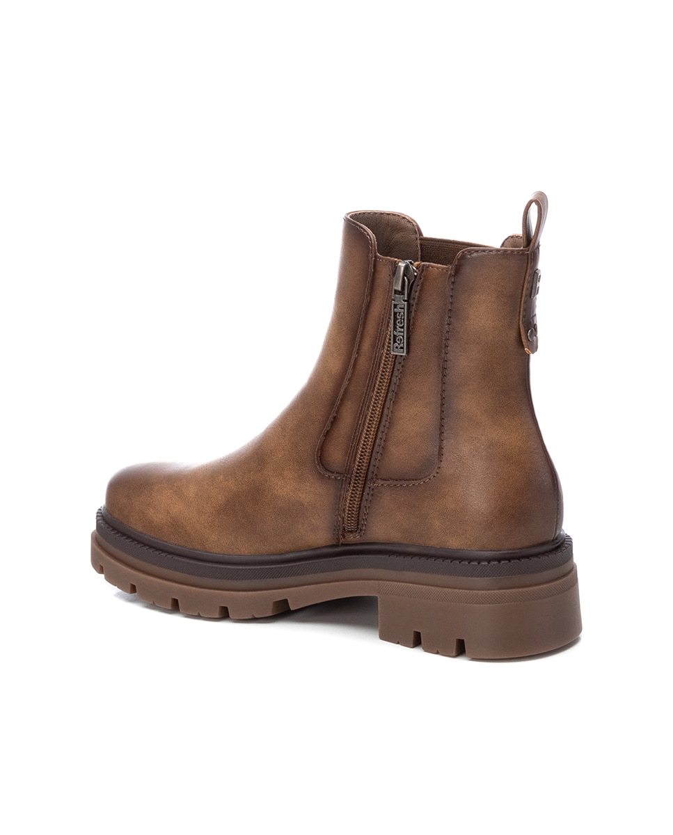 Botins Chelsea com Fecho Zip Castanho-4