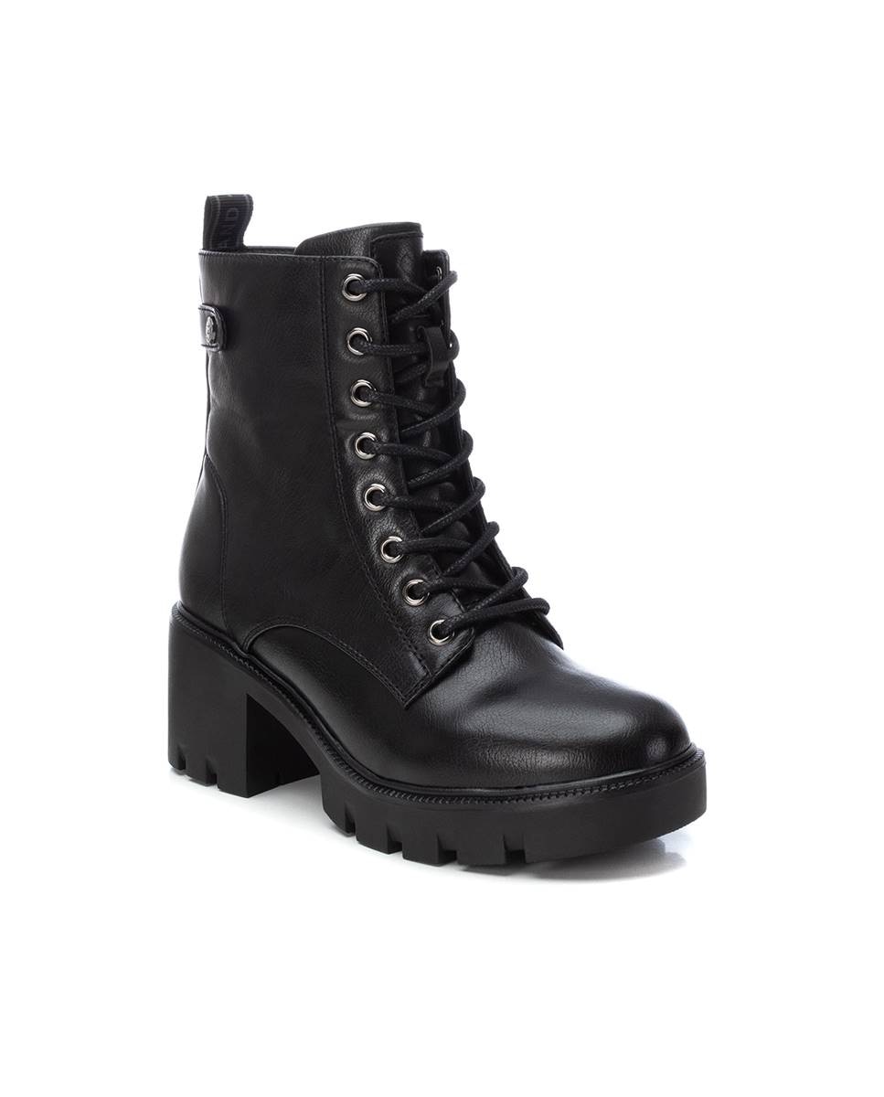 Botins com Salto e Atacadores Preto-3