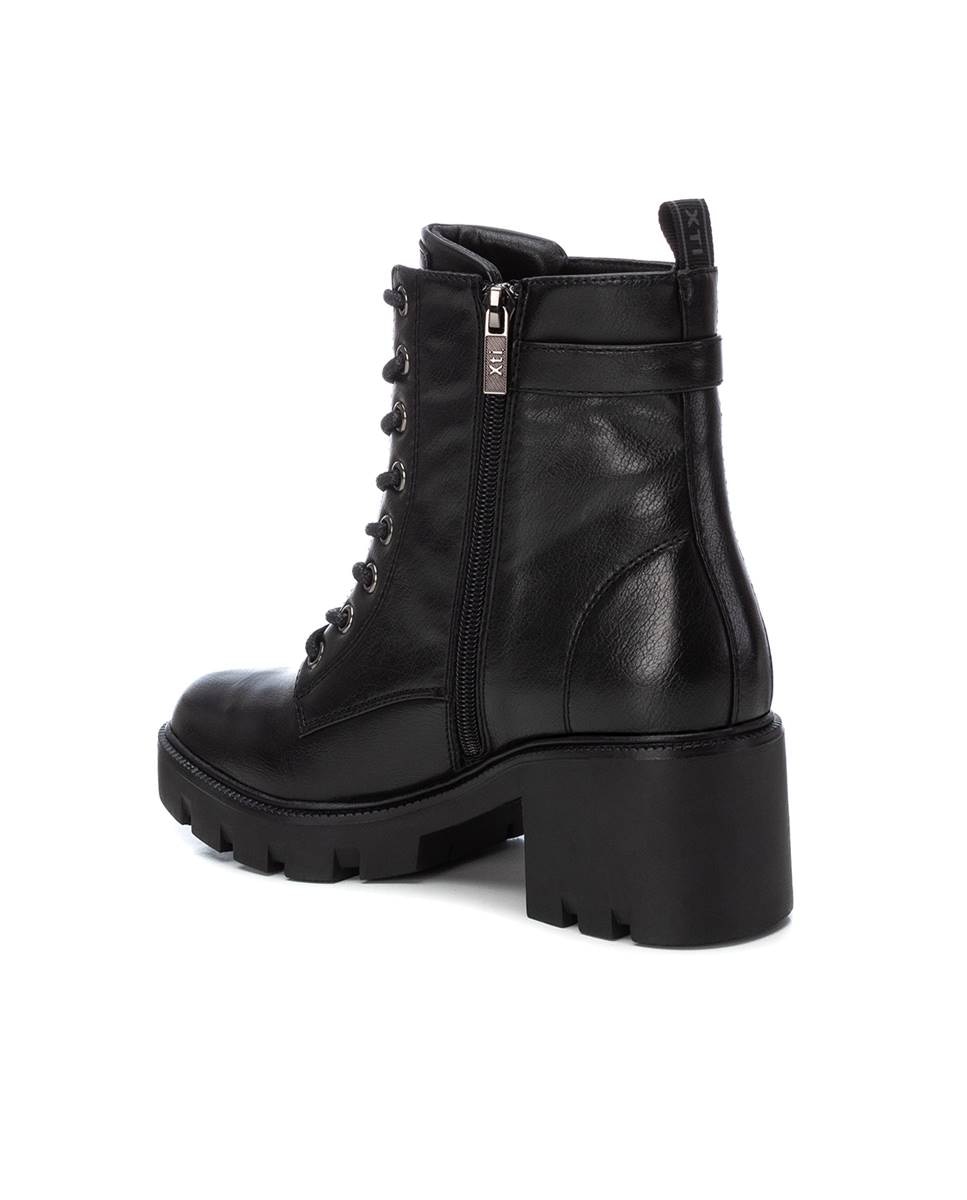 Botins com Salto e Atacadores Preto-4