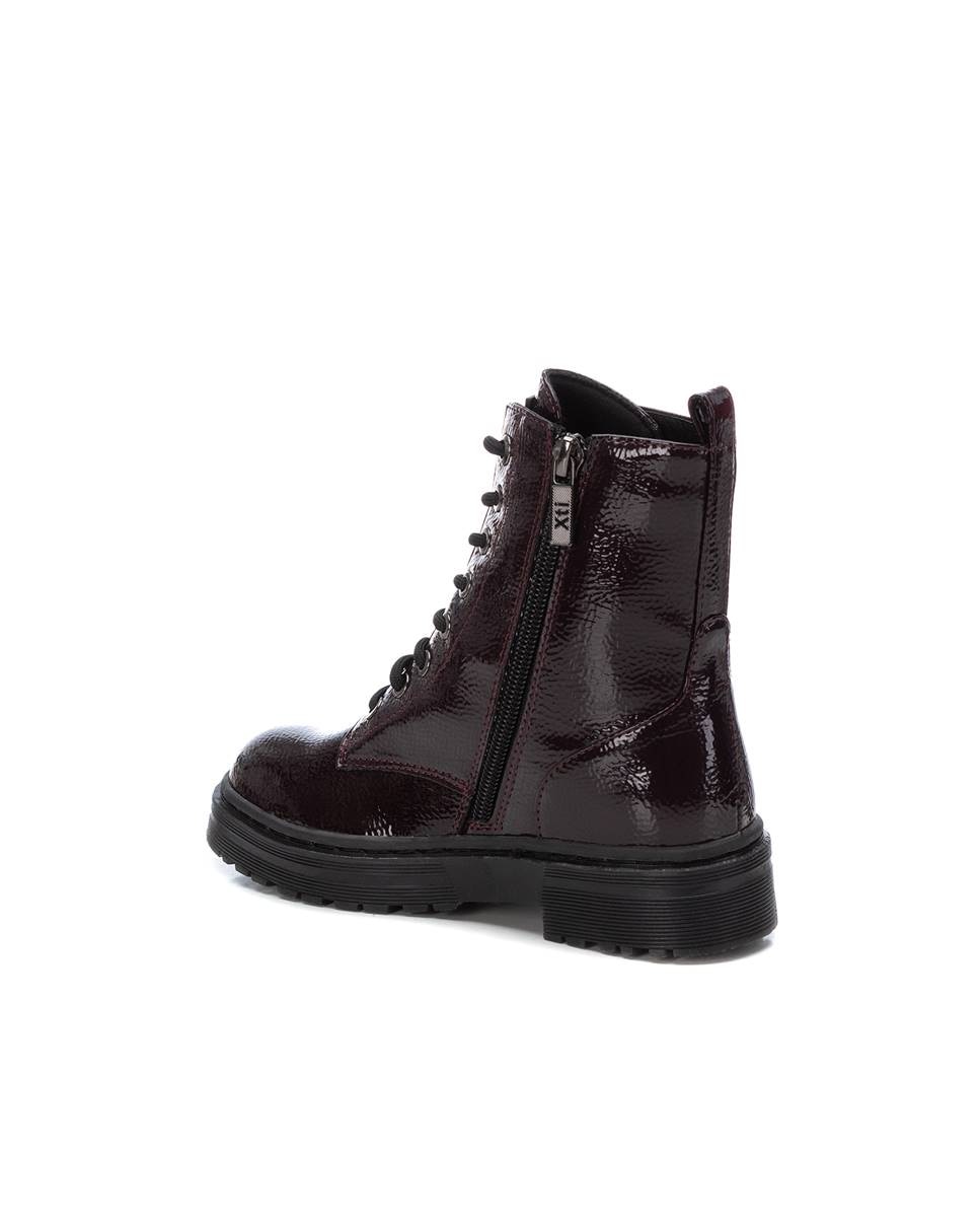 Botins com Fecho Zip Bordeaux-3
