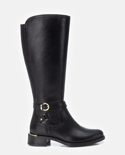 Imagem 0 de Botas de Pele em Preto com Fecho Zip