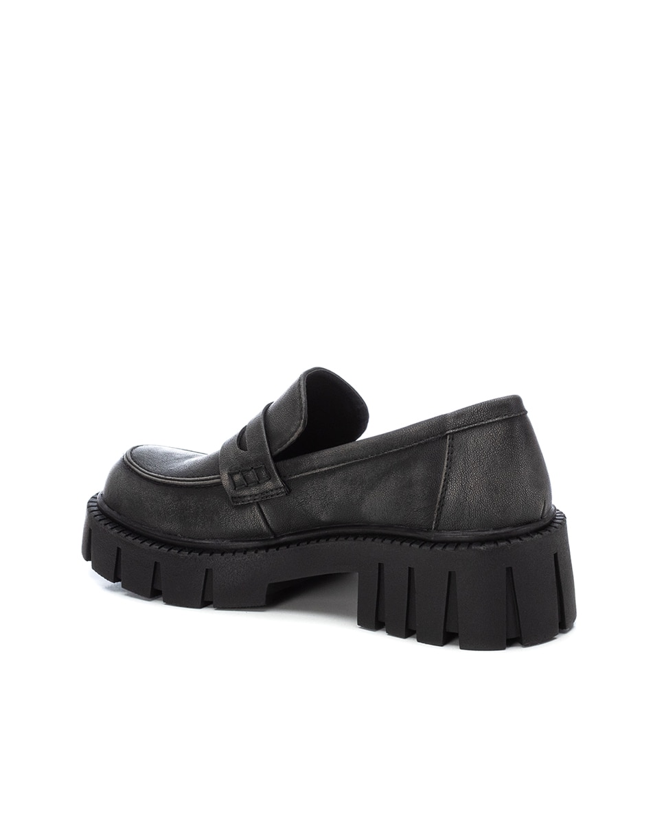 Mocassins Rasos com Sola de Borracha Cinzento-4