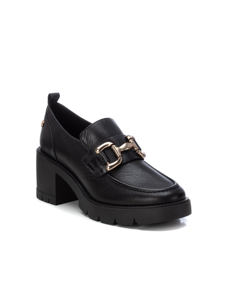 Mocassins de Pele e Salto Preto-2