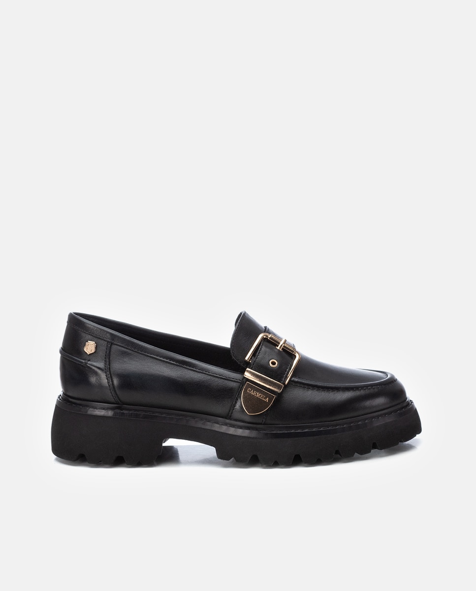 Mocassins de Pele Preto-1