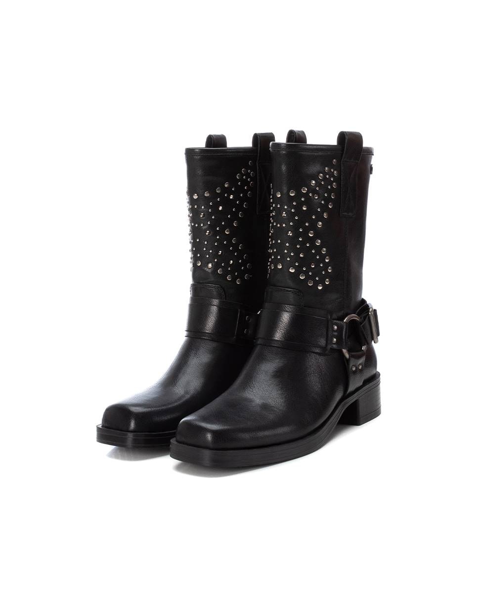 Botins Motoqueiro com Tachas Preto-5