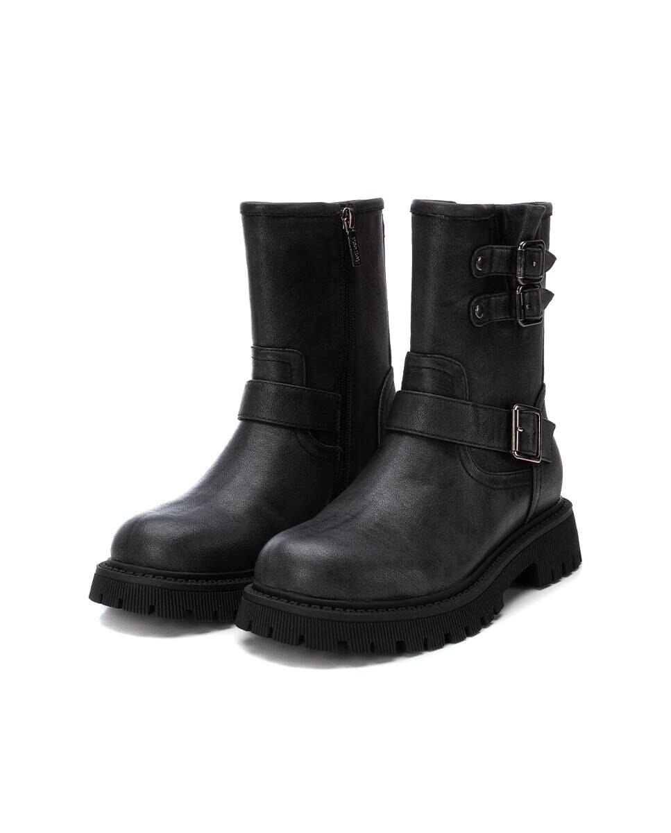 Botins Motard com Fivelas Preto-4