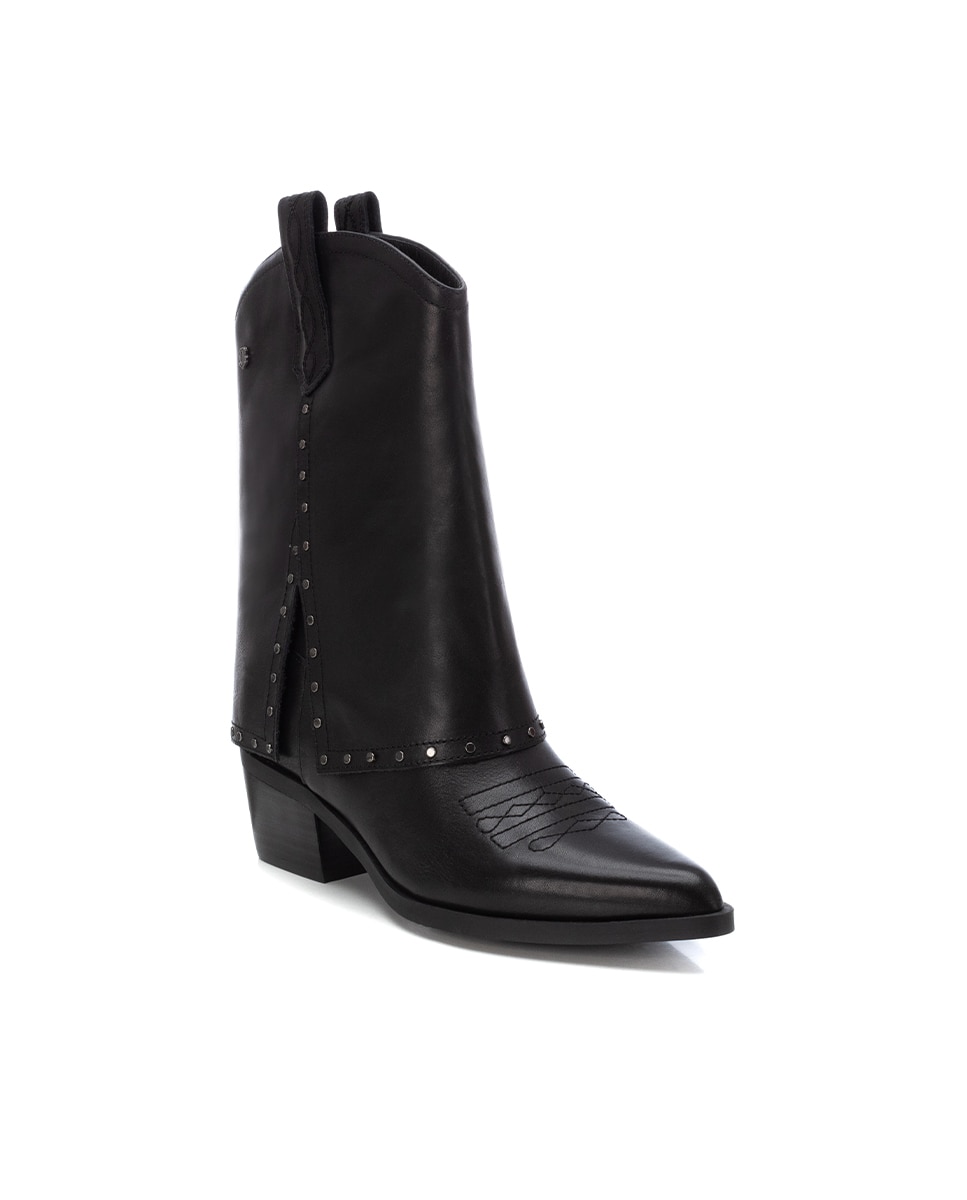 Botins de Pele Preto-3