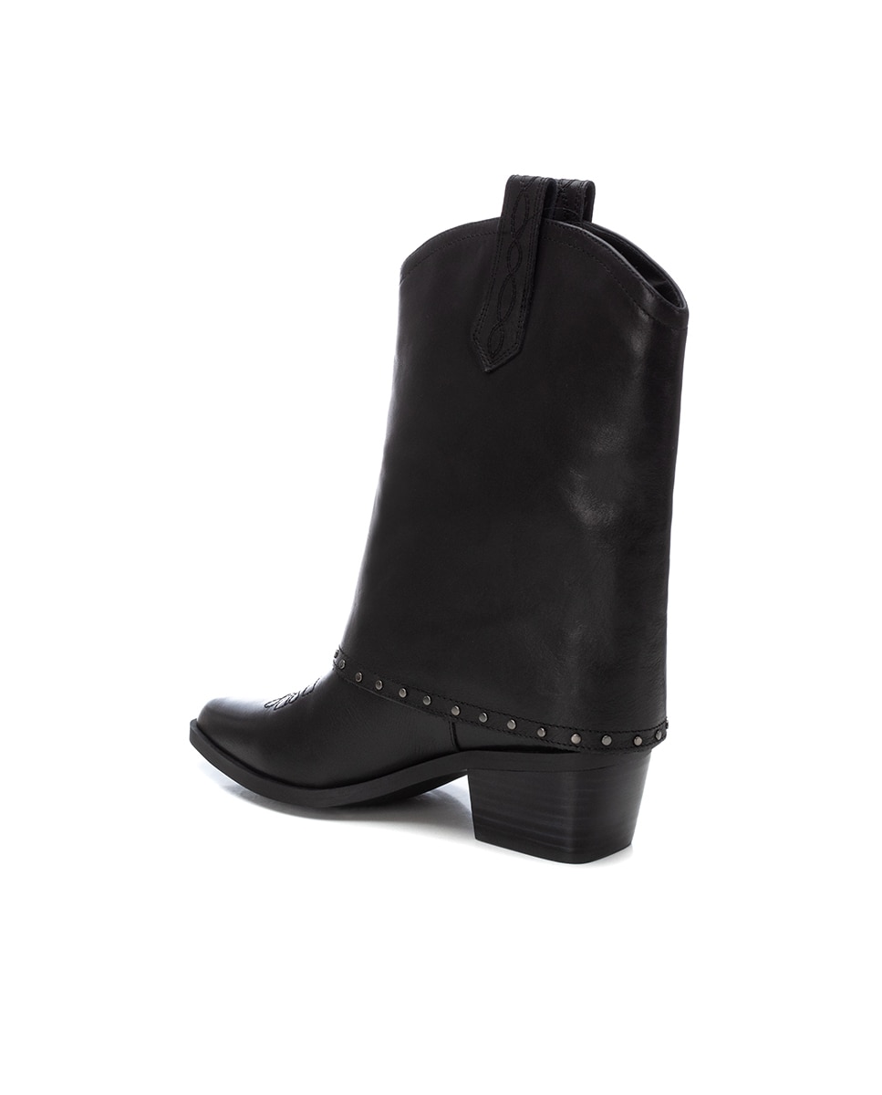Botins de Pele Preto-4