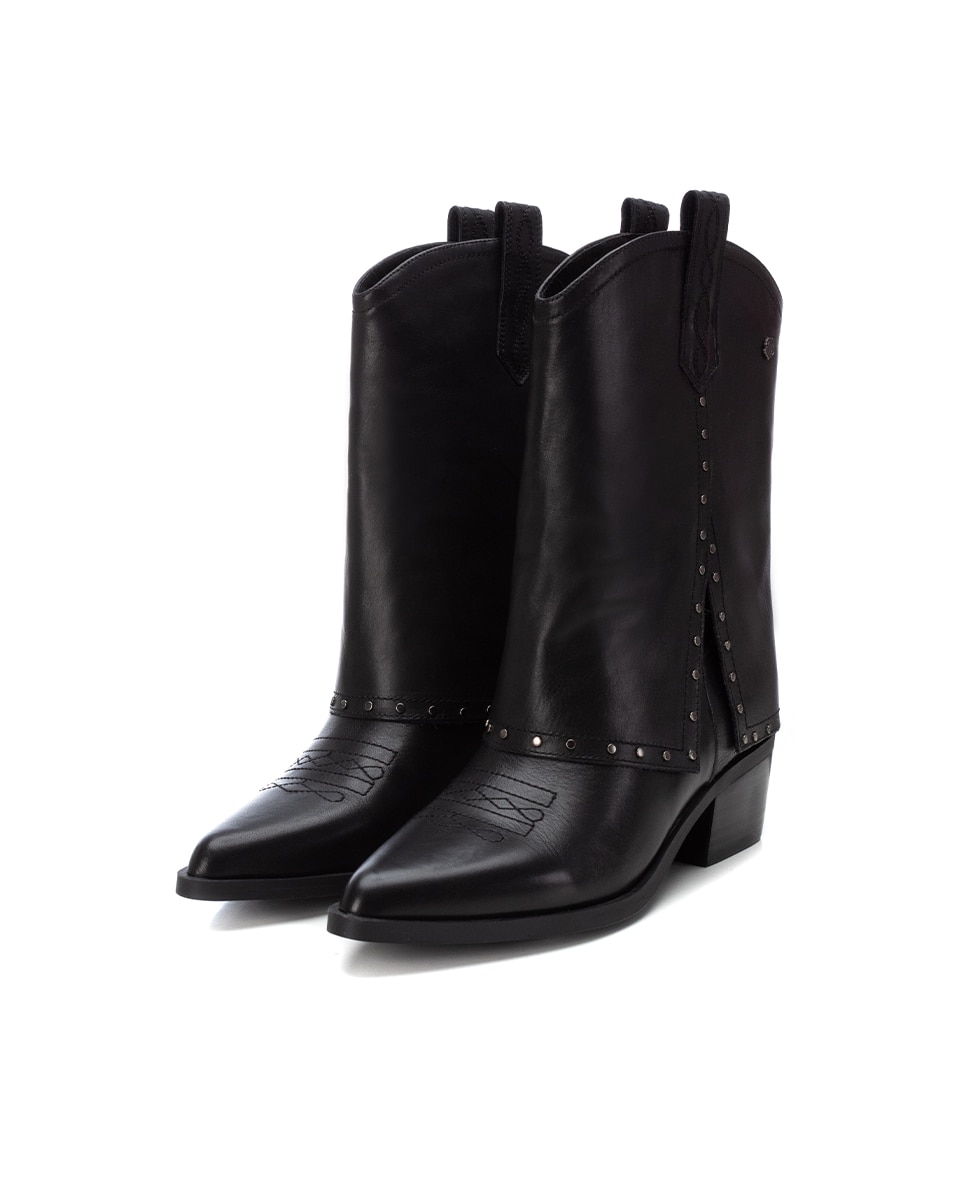 Botins de Pele Preto-5