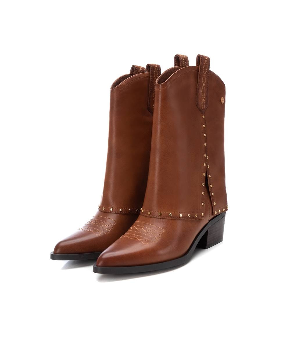 Botins de Pele Camel-5
