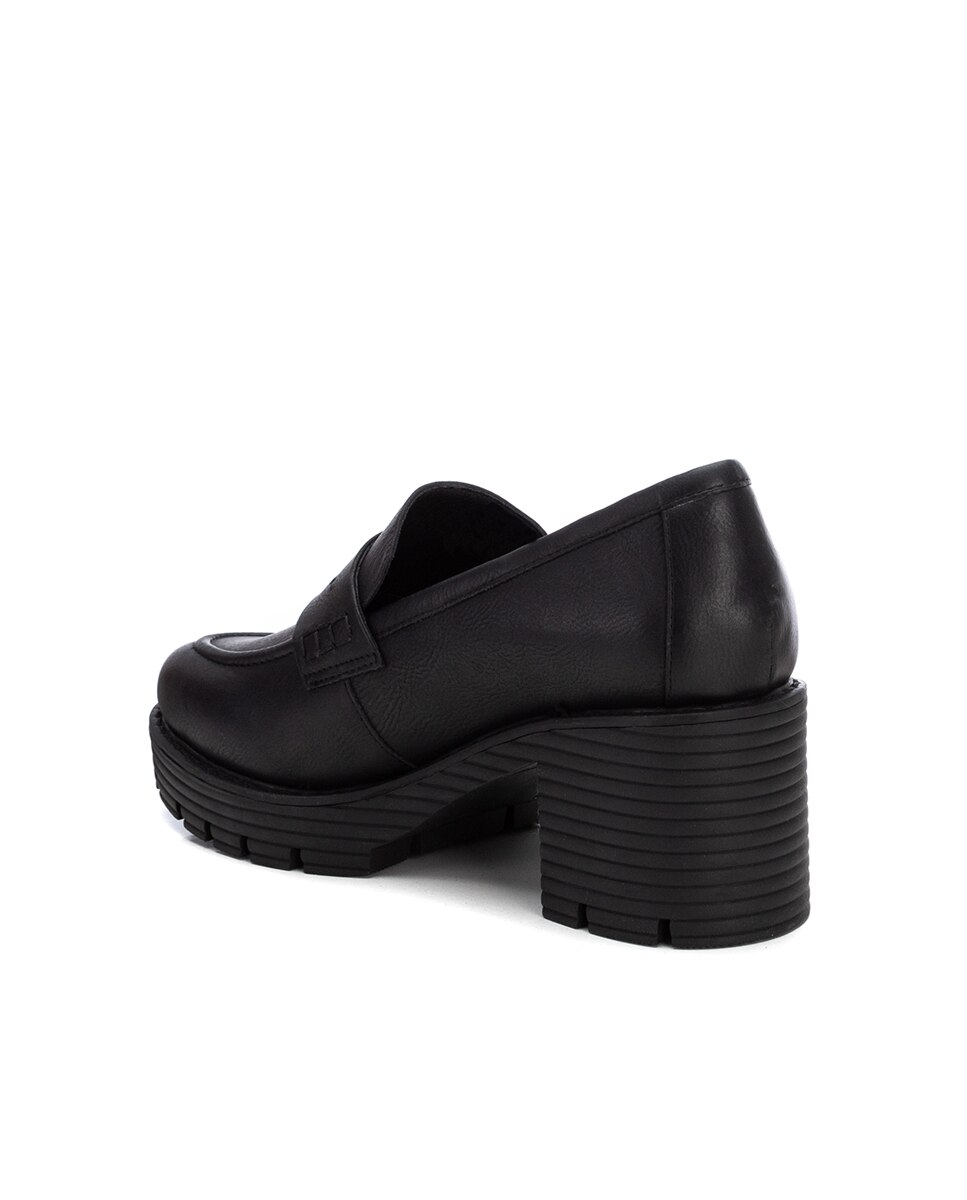 Mocassins com Salto Largo Preto-3