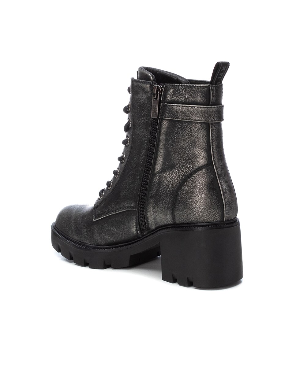 Botins com Salto e Atacadores Cinzento-2