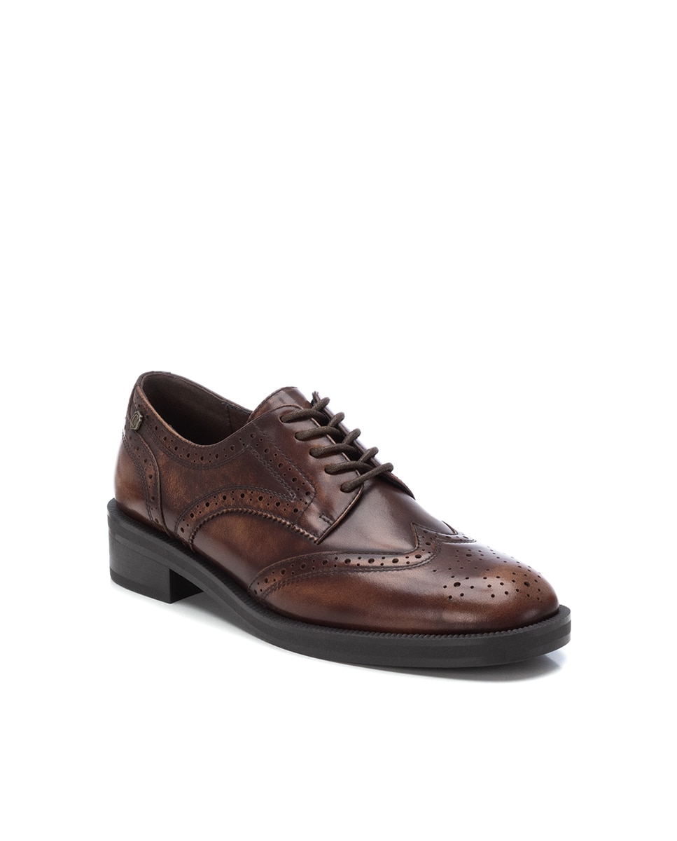Mocassins com Cordões de Pele Castanho-2