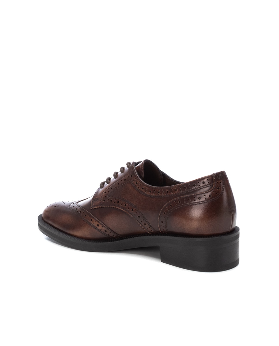Mocassins com Cordões de Pele Castanho-3