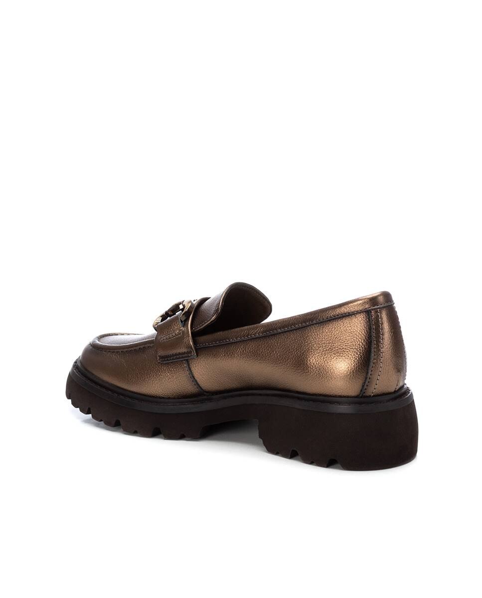 Mocassins de Pele Ouro-3