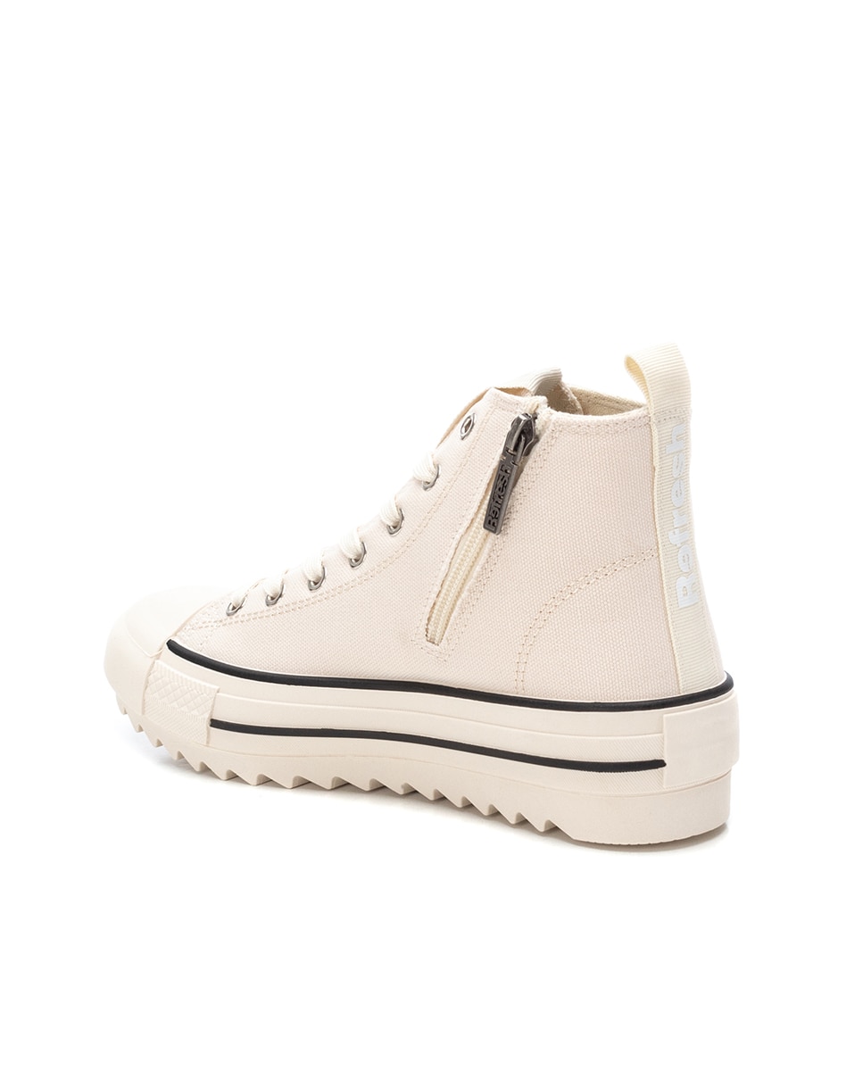 Botins Básicos com Cordões Bege-4