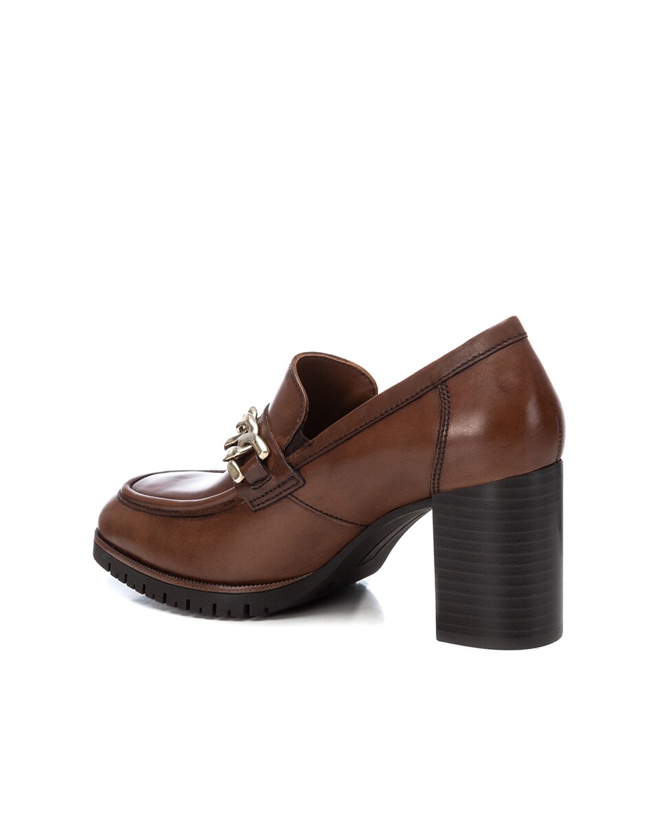 Mocassins de Pele e Salto Camel-4