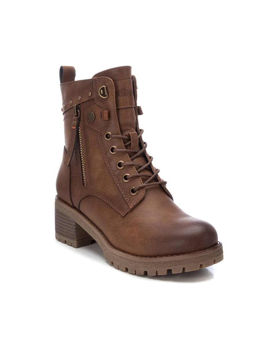 Botins com Atacadores e Fecho Zip Lateral Castanho-chocolate-3