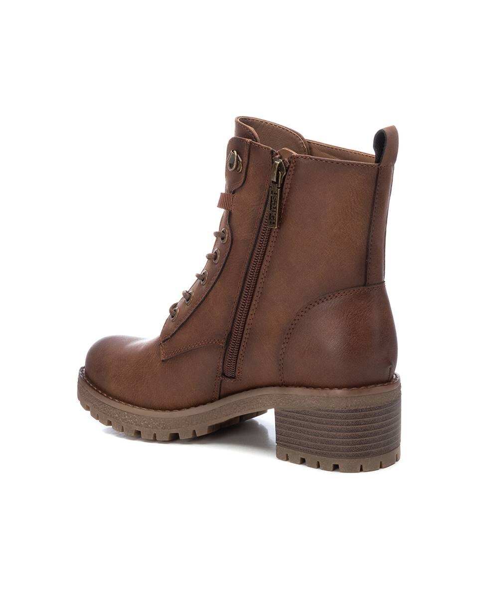 Botins com Atacadores e Fecho Zip Lateral Castanho-chocolate-4