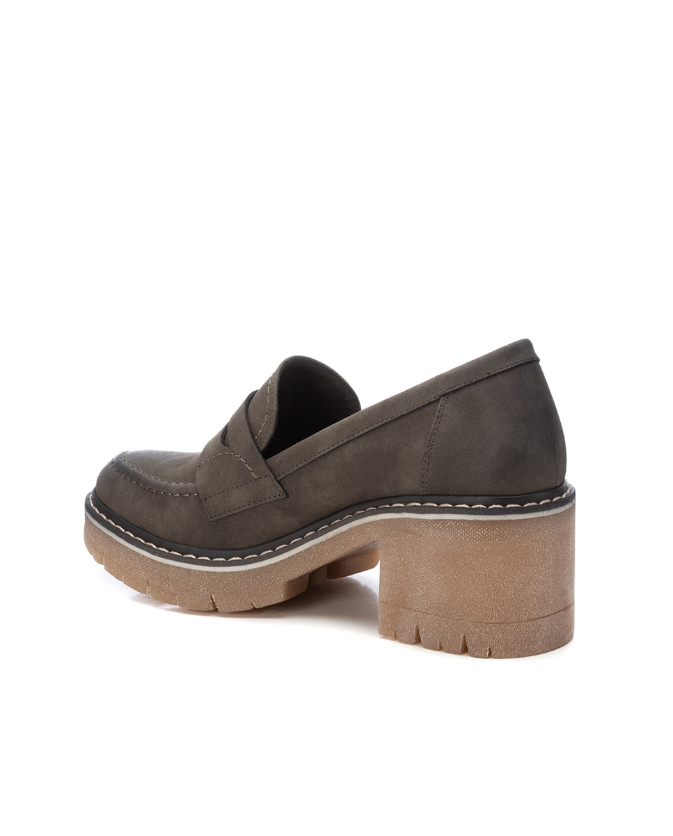 Mocassins com Salto Caqui-4