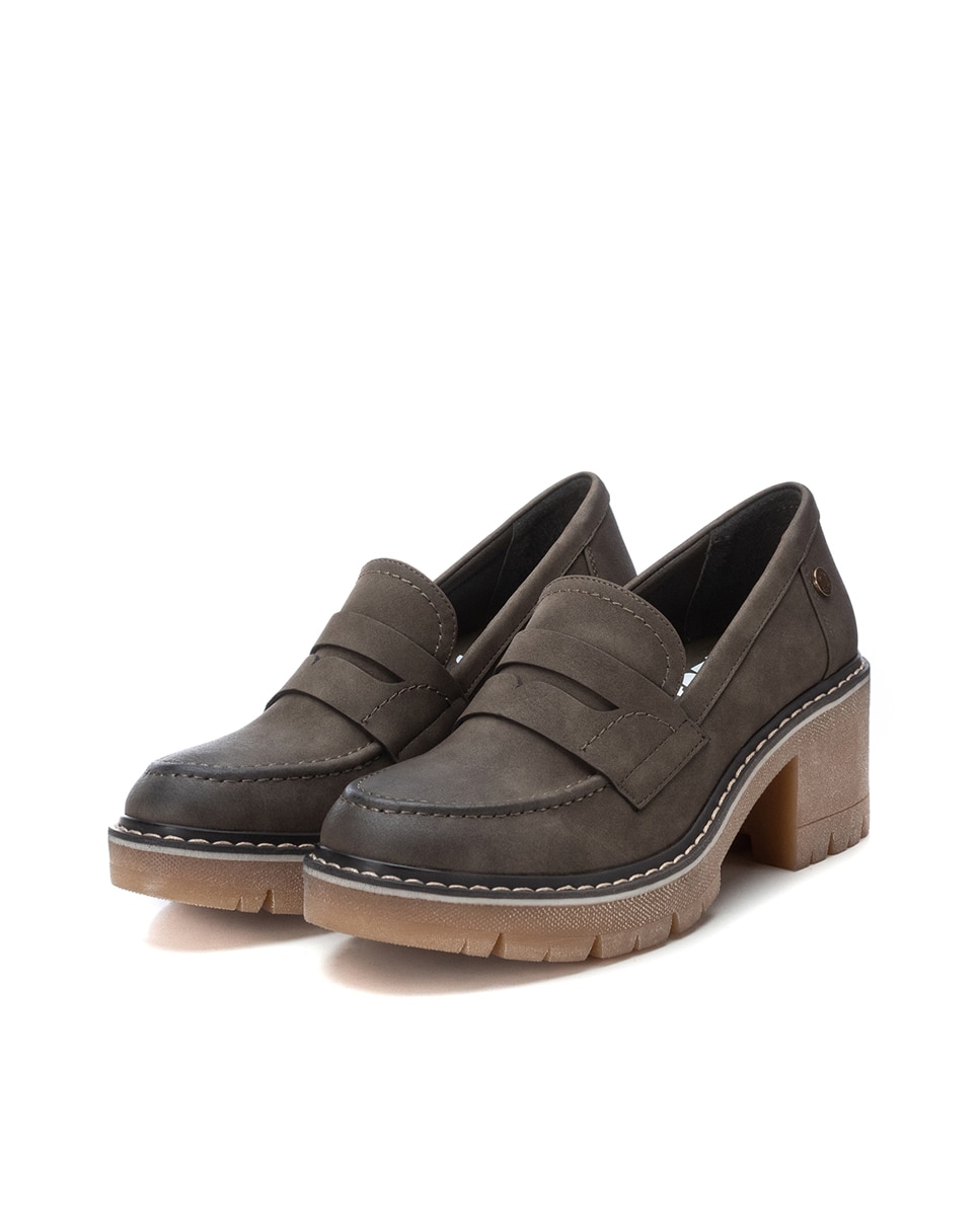 Mocassins com Salto Caqui-5