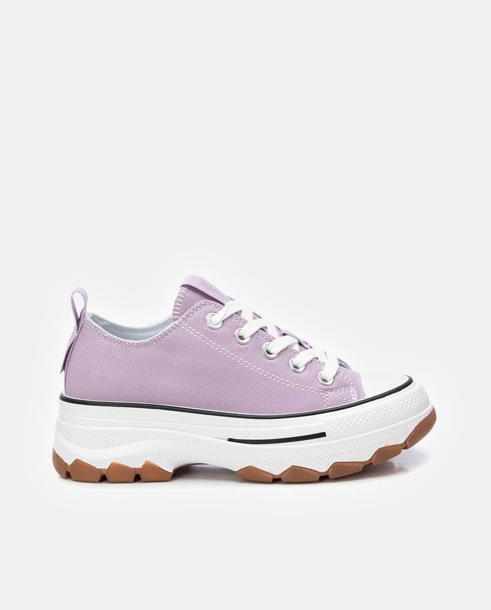 Sapatilhas de Lona com Atacadores Roxo-1