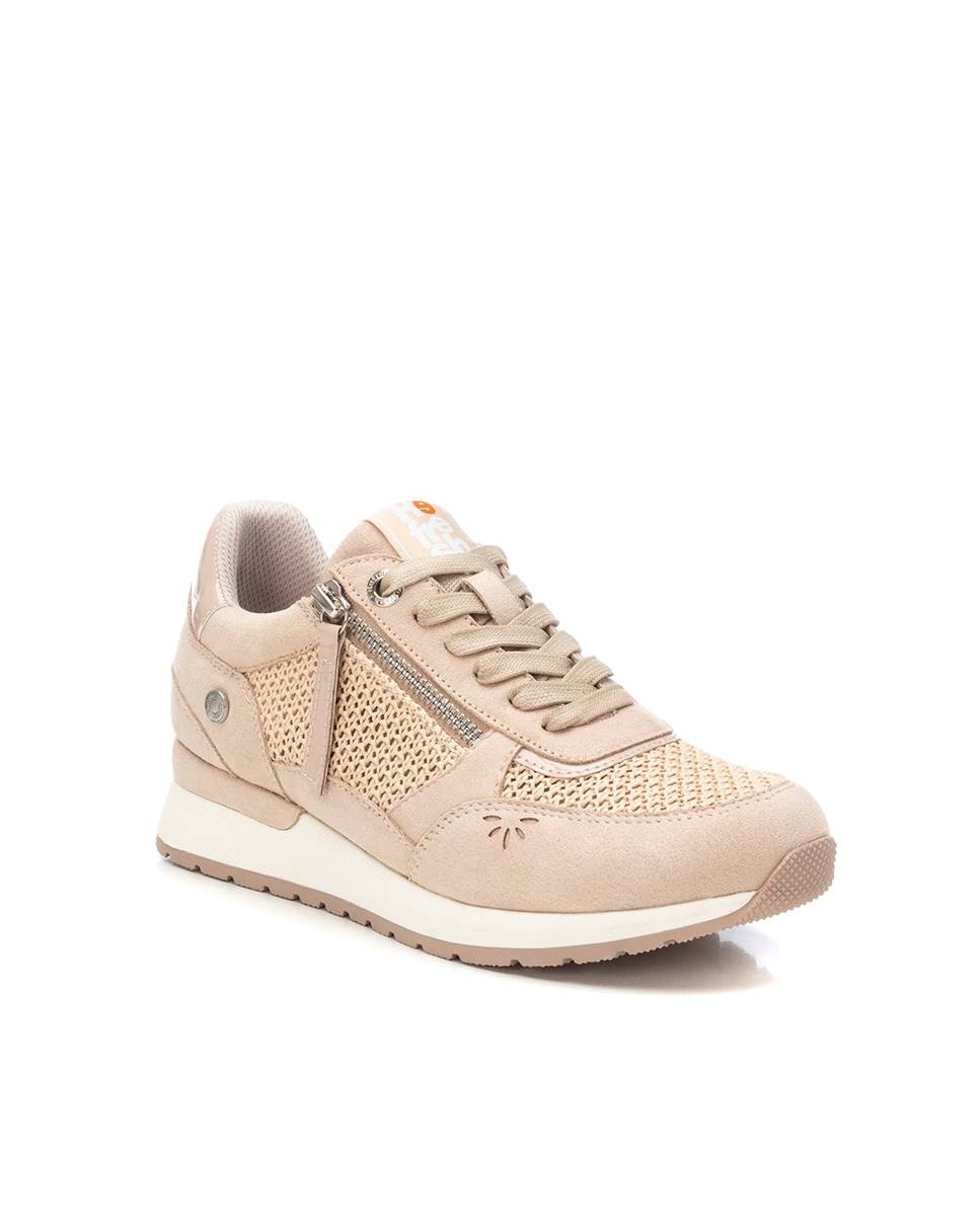 Sapatilhas Desportivas com Fecho Zip Bege-3