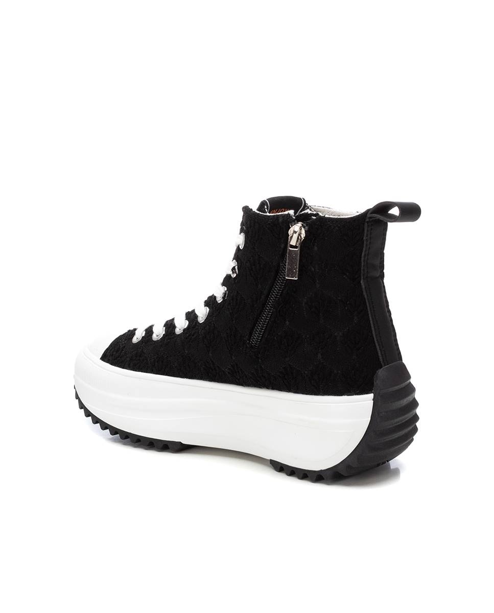 Sapatilhas de Lona com Fecho Zip Preto-4